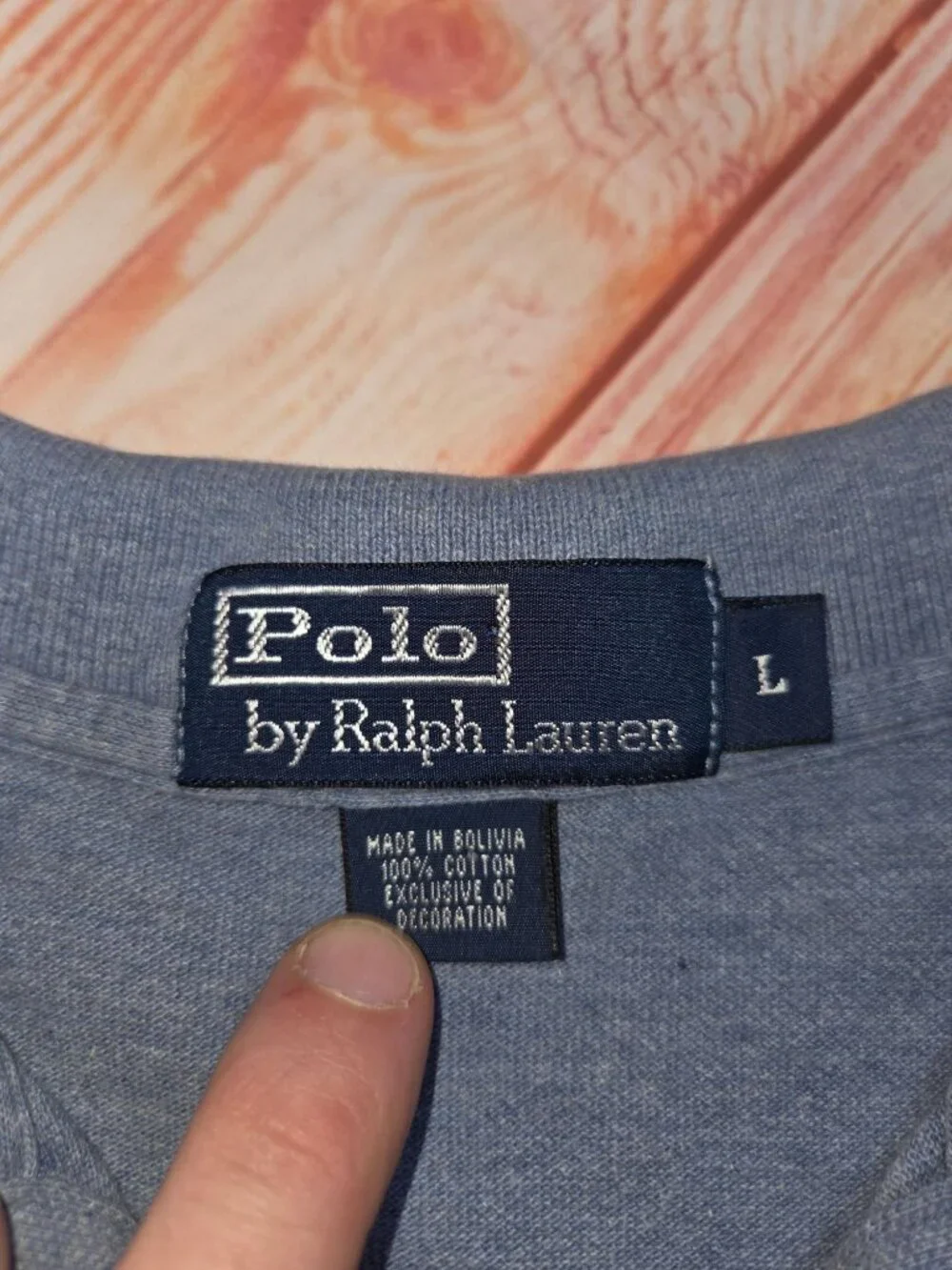 Polo Ralph Lauren Blue Short Sleeve Polo Large 100% Cotton Made In Bolivia